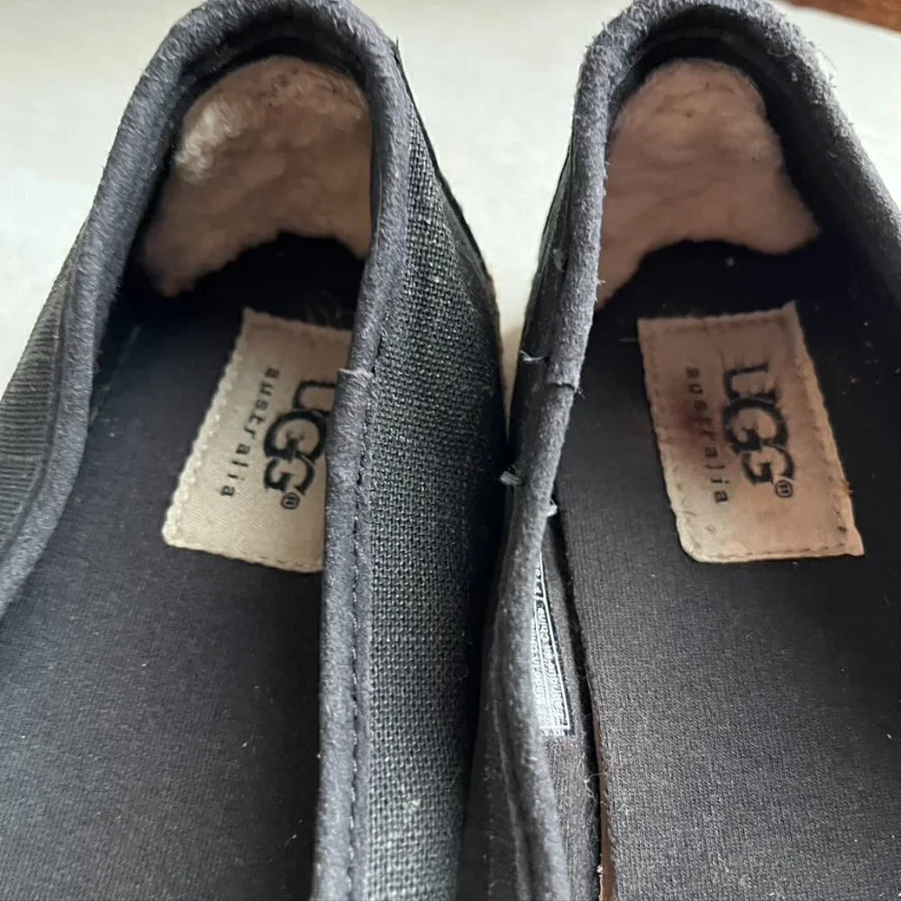 ** UGG Syleste Shearling Line Espadrille Bow Flat Shoe Size 8